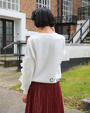 Chiffon frilled with crystal stone embellished jumper