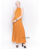 Metallic pleated Maxi Dress