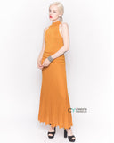 Metallic pleated Maxi Dress