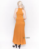 Metallic pleated Maxi Dress