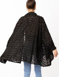 Black color Oversized shirt dress in multi tassel stripe design fabric
