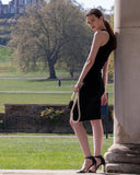 Front Open bodycon knit dress in black