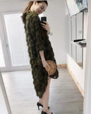 Feather look and star pattern shirt dress in Green