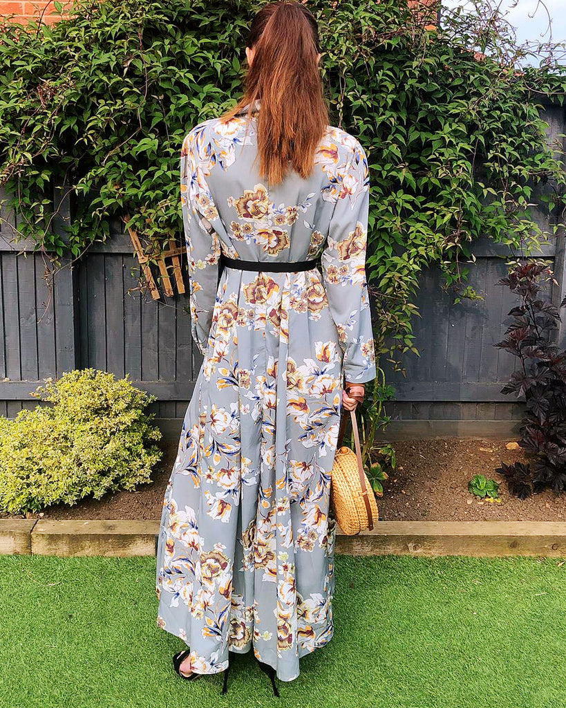 Floral print shirt dress