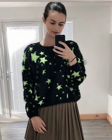 Star pattern knitted jumper