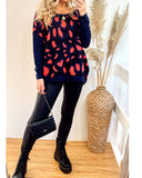Leopard Print Knitted Oversize Jumper
