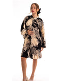 Black and White Scarf print Full pleated Shirt dress