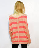 Pink stripe with eyelet lace knitted Jumper