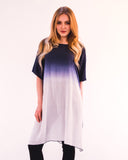 Tie dye Cotton Long Top (Blue)