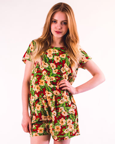 Floral Print Suits (Red)