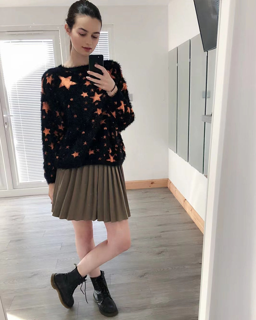 Star pattern knitted jumper
