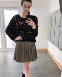 Mix Stripe Neon Colour Fluffy Jumper