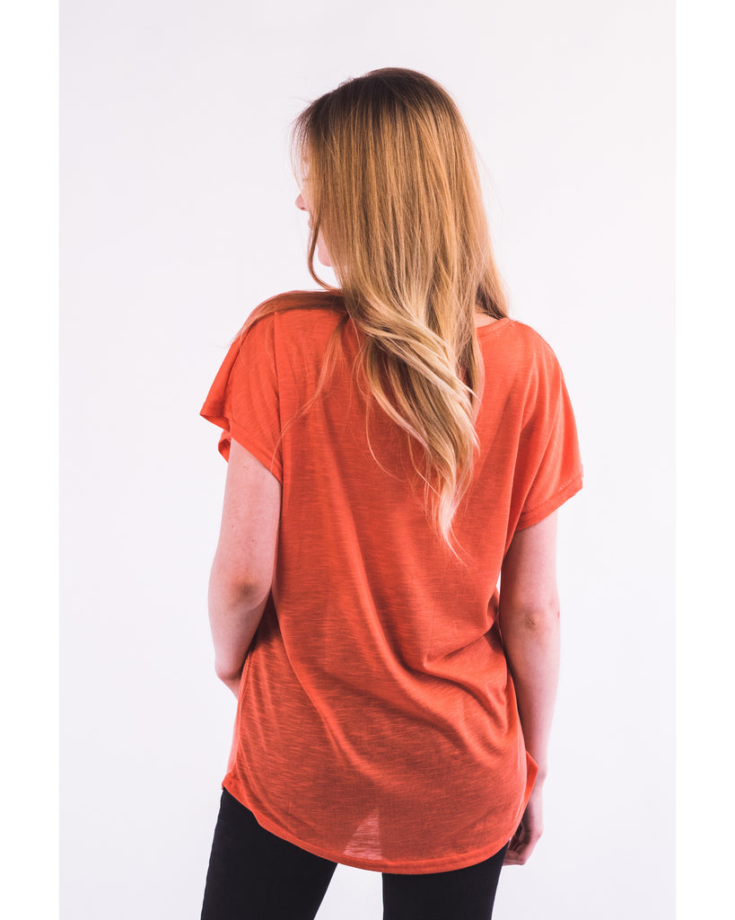 Gold Eagle embellished T-shirt  (Orange)