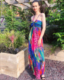Vibrant colors Animal Print Maxi Dress