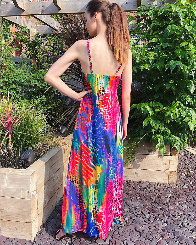 Vibrant colors Animal Print Maxi Dress