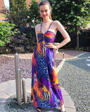 Vibrant colors Animal Print Maxi Dress