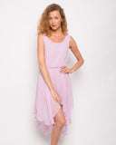Dip hem Chiffon dress in light purple color