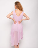 Dip hem Chiffon dress in light purple color