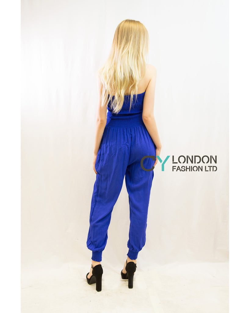 Cotton Bootube Jumpsuits (Peach)