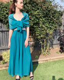 Strappy Chiffon Maxi Dress with Sequin waist (Turq)