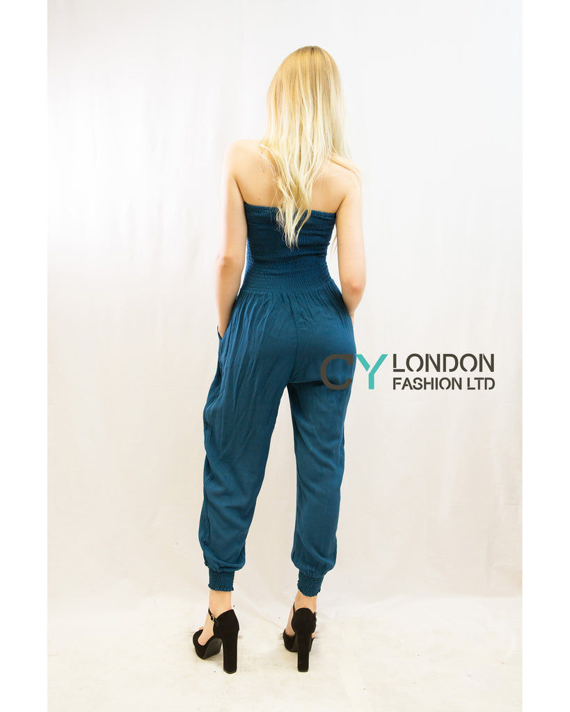 Cotton Bootube Jumpsuits (Peach)