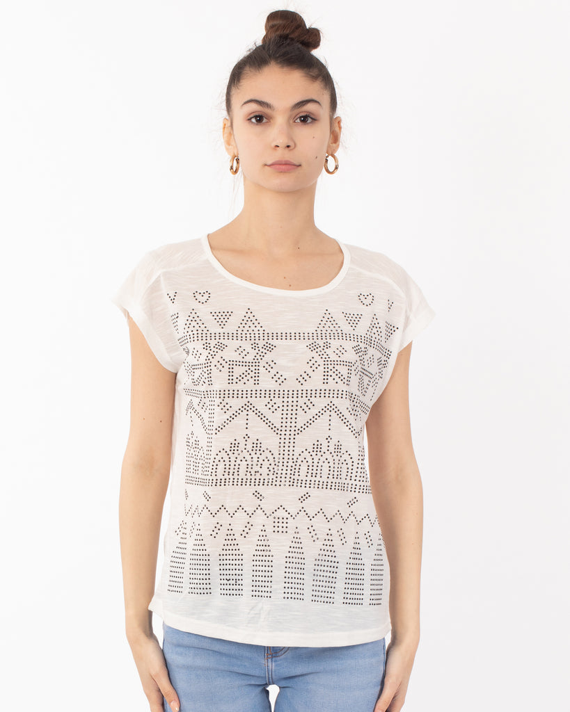 Embellished T-shirt (White)